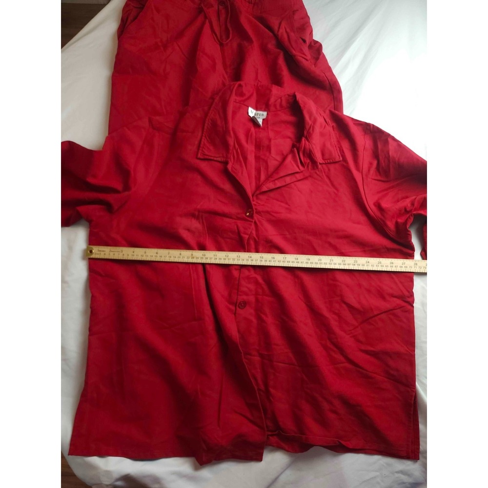 Maren Shirt & Pants Set Womens Size 3X/2X Red 2-Piece Set Casual Lounge Lyocell - Picture 2 of 9